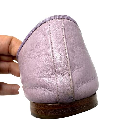 Chanel Vintage Light Lilac CC Logo Leather Ballerina Flats 38 with Box & Dustbag - Picture 11 of 12